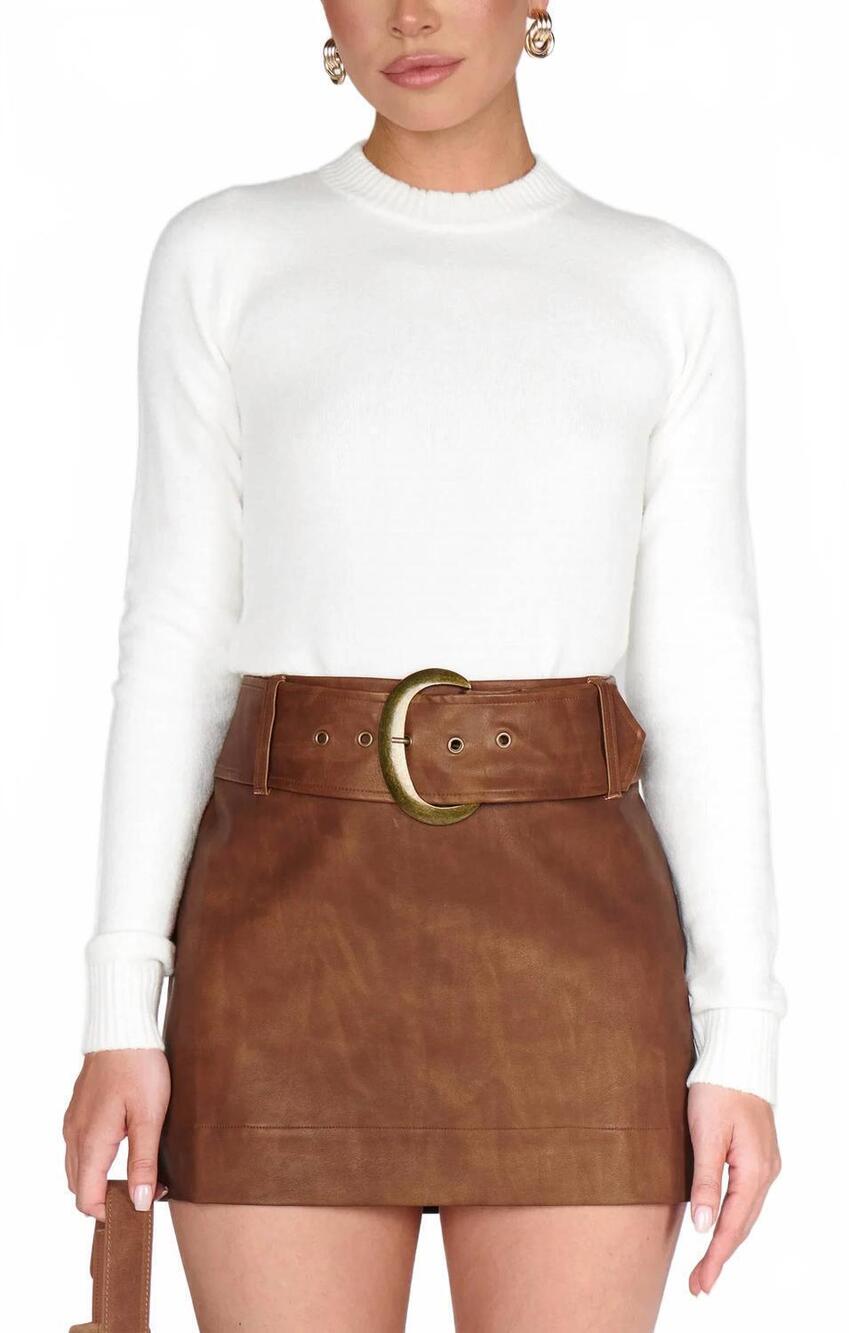 NEW SHOW ME YOUR MUMU maverick mini skirt in brown